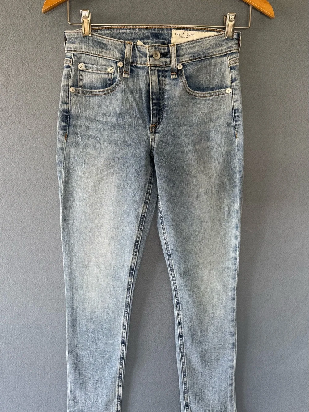 Rag & Bone Cate Mid Rise Ankle Skinny Jeans 24 Thunderbird Light Wash NWT - Picture 2 of 7